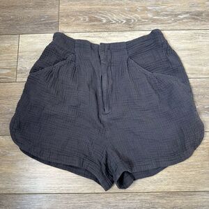 Z Supply Dark Gray Cotton Muslin Textured Shorts Sz M